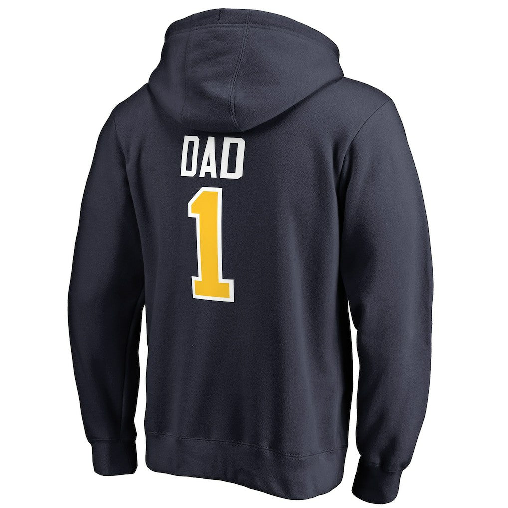 Navy Denver Nuggets #1 Dad Pullover Hoodie sale | NBA