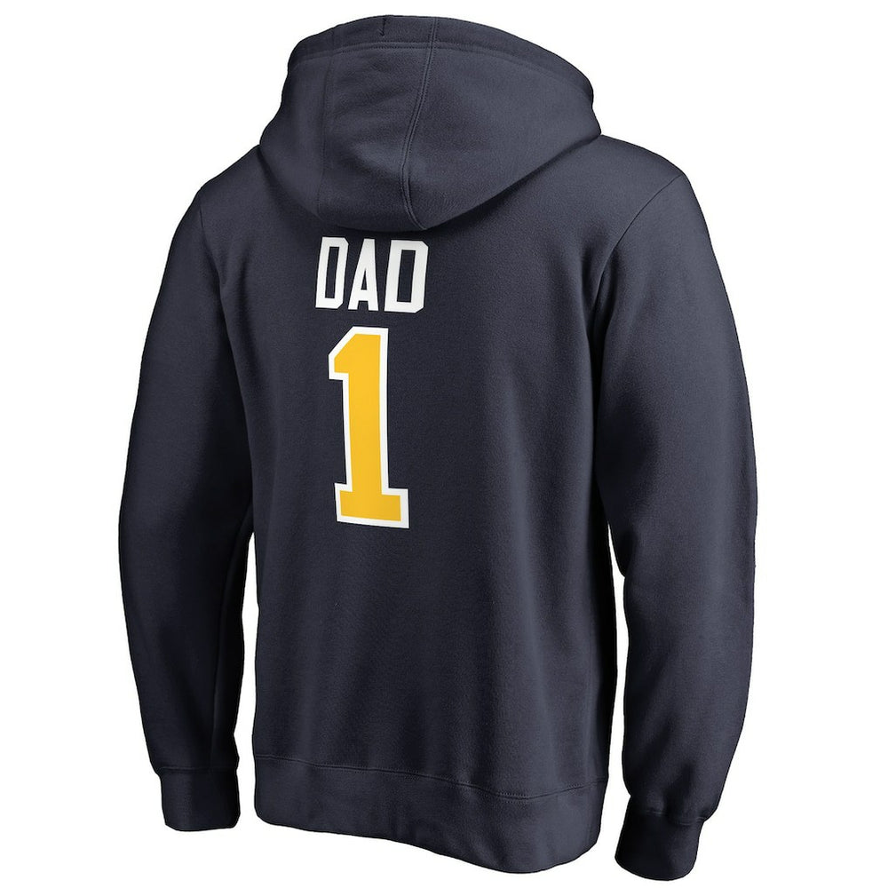 Navy Denver Nuggets #1 Dad Pullover Hoodie sale | NBA