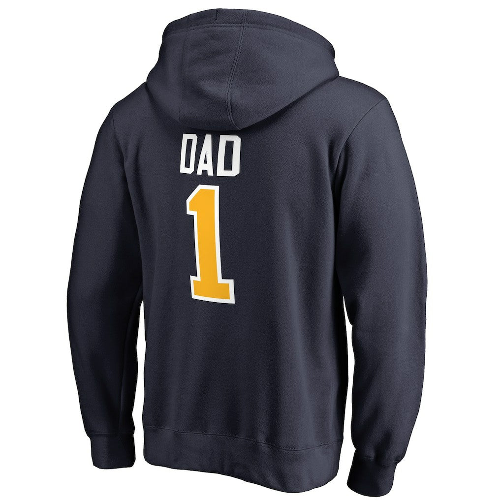 Navy Indiana Pacers #1 Dad Pullover Hoodie | NBA