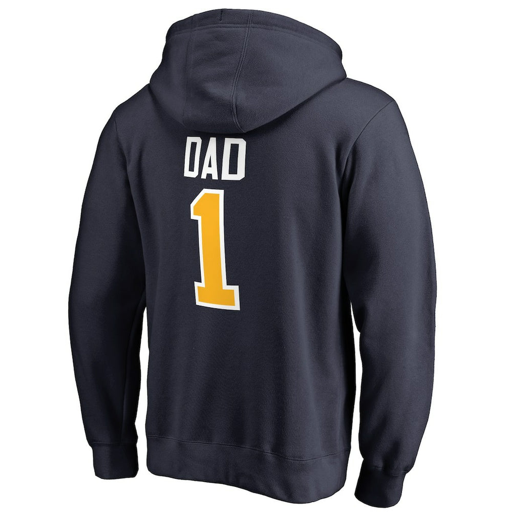Navy Indiana Pacers #1 Dad Pullover Hoodie | NBA