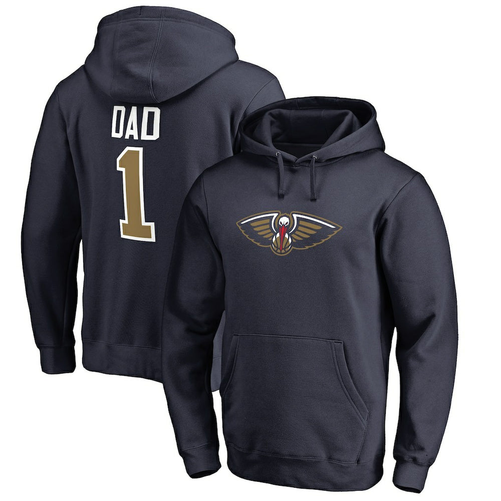 Navy New Orleans Pelicans #1 Dad Pullover Hoodie | NBA