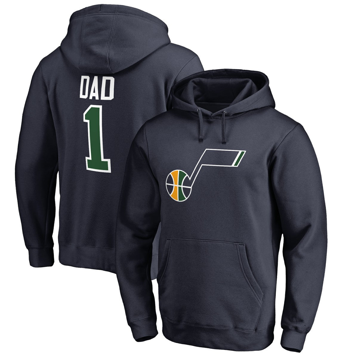 Navy Utah Jazz #1 Dad Pullover Hoodie | NBA