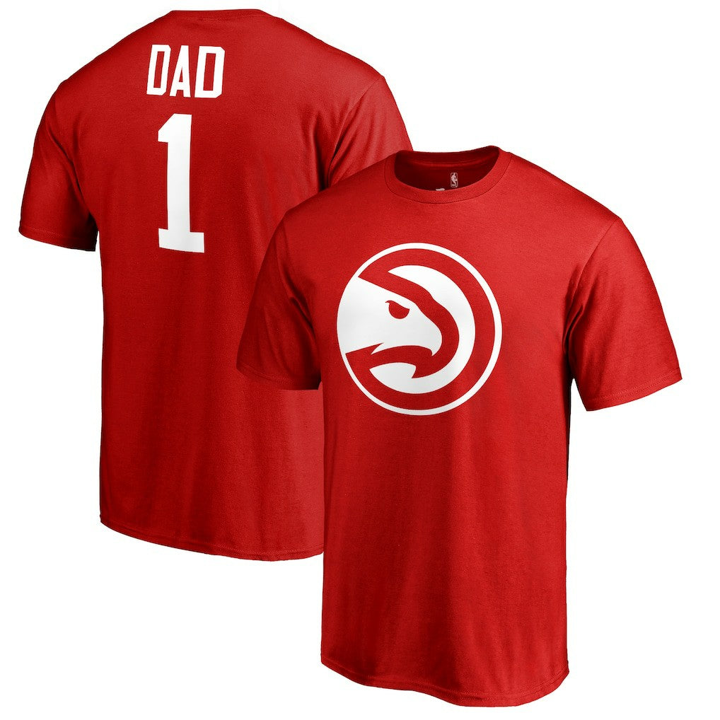 Red Atlanta Hawks #1 Dad T-Shirt | NBA
