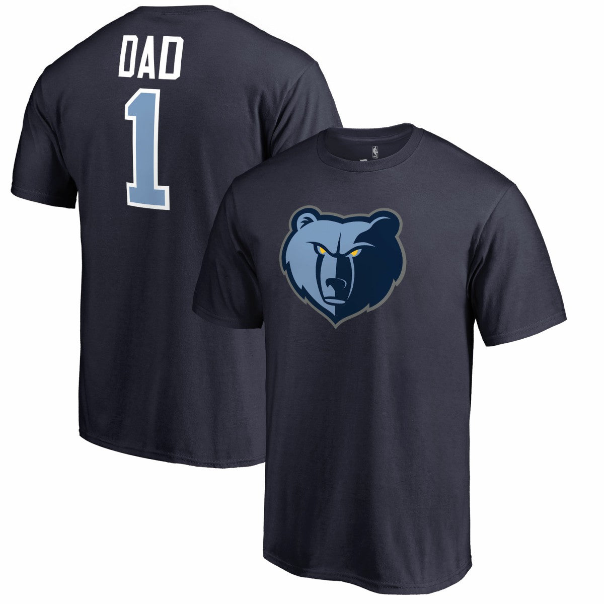 Navy Memphis Grizzlies #1 Dad T-Shirt | NBA