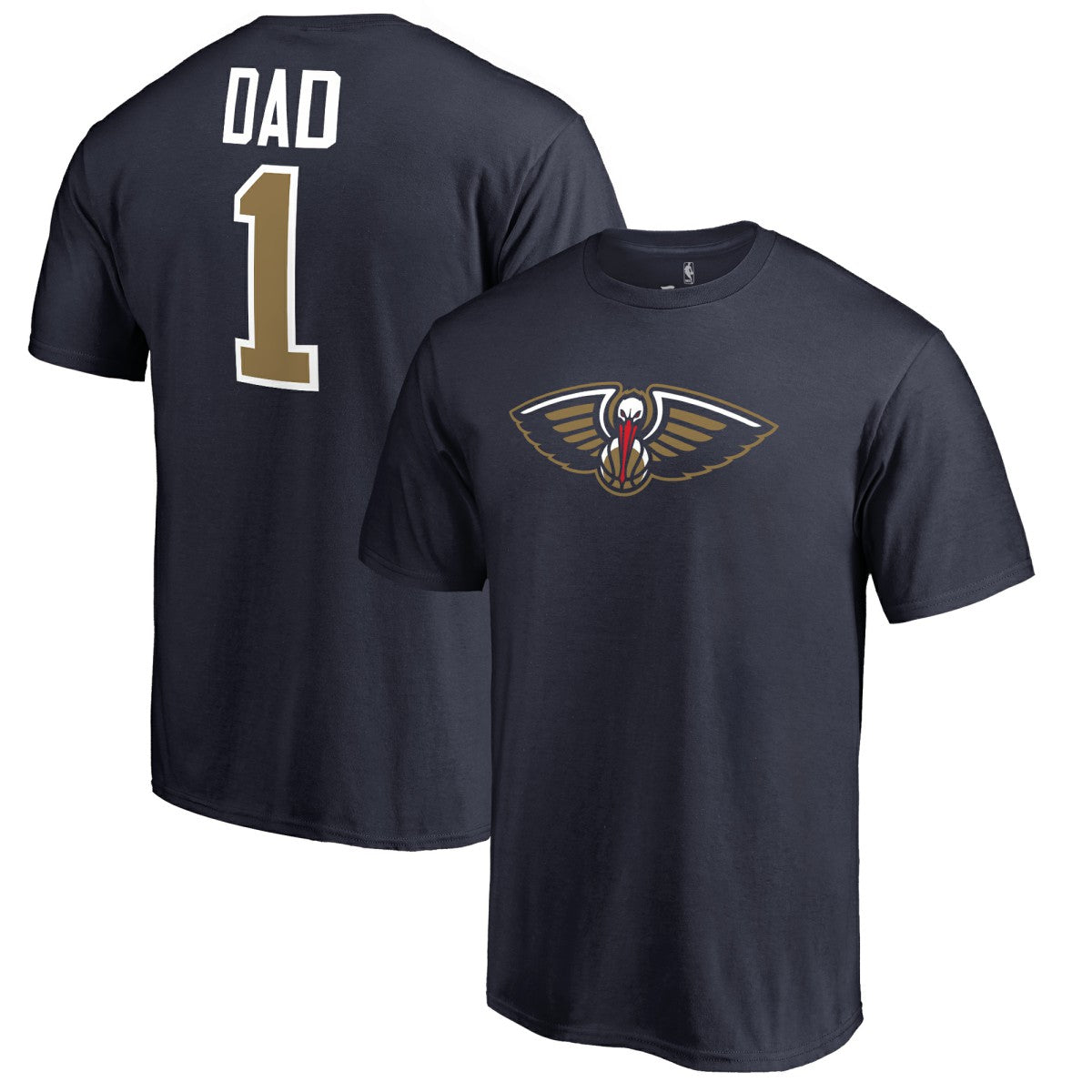 Navy New Orleans Pelicans #1 Dad T-Shirt | NBA