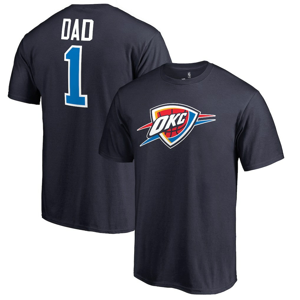 Navy Oklahoma City Thunder #1 Dad T-Shirt | NBA