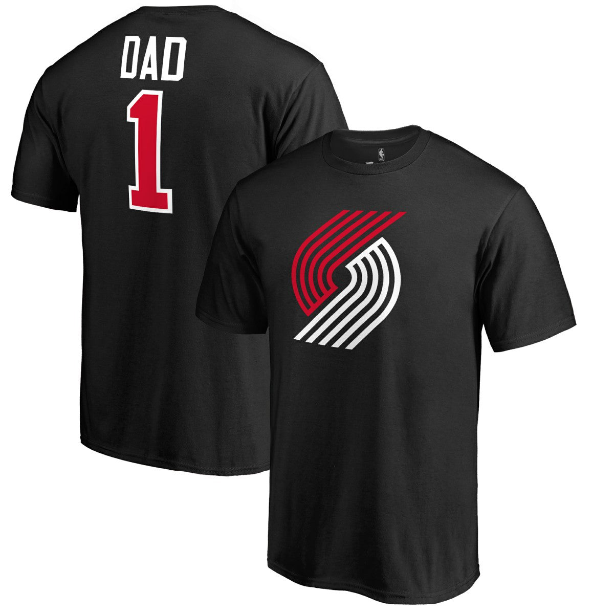 Black Portland Trail Blazers #1 Dad T-Shirt | NBA