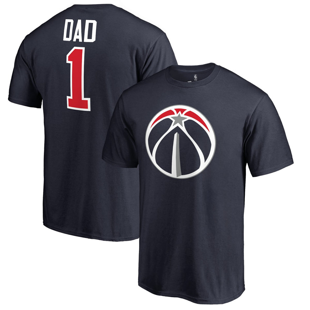 Navy Washington Wizards #1 Dad T-Shirt | NBA