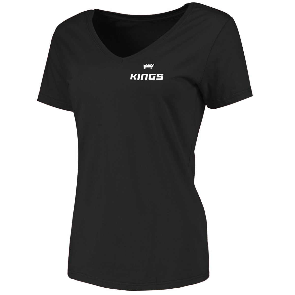 Black Sacramento Kings Women's Logo V-Neck T-Shirt | NBA