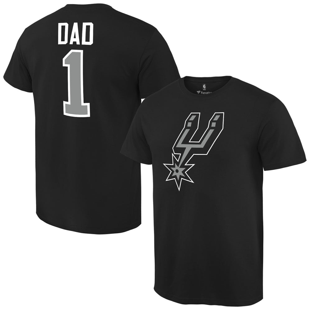 Black San Antonio Spurs #1 Dad T-Shirt | NBA