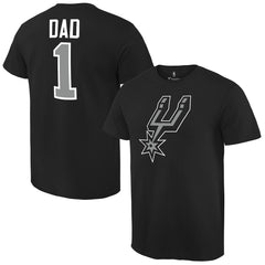 Black San Antonio Spurs #1 Dad T-Shirt | NBA