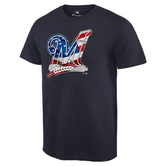 Milwaukee Brewers Memorial Day Banner Wave Logo T-Shirt - MLB T-shirts