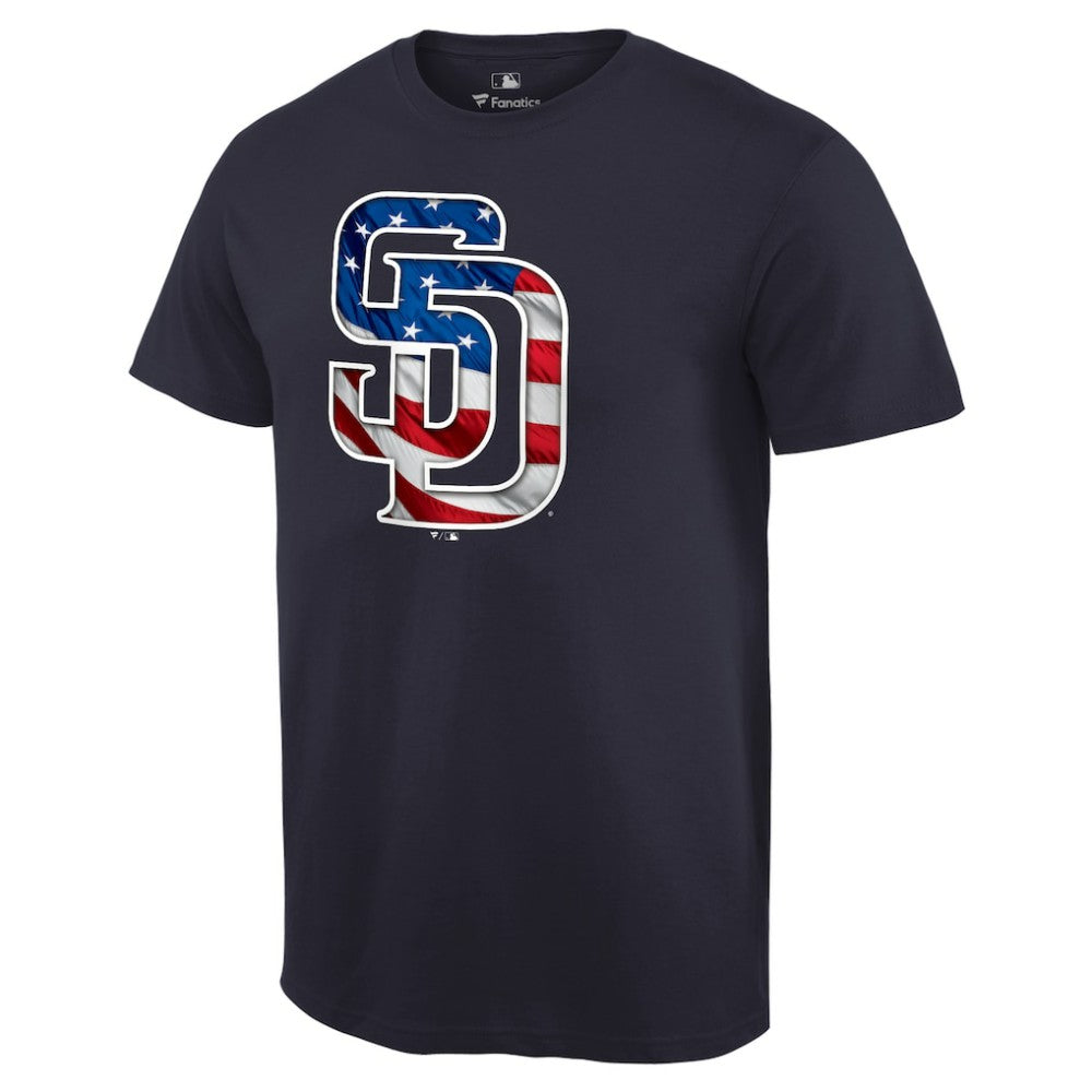 San Diego Padres Memorial Day Banner Wave Logo T-Shirt - MLB T-shirts