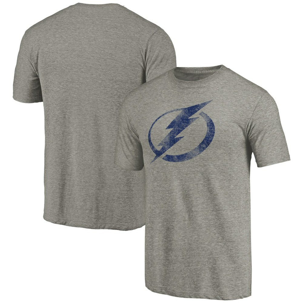 Tampa Bay Lightning Distressed Team Logo Tri-Blend T-Shirt -  NHL T-shirts