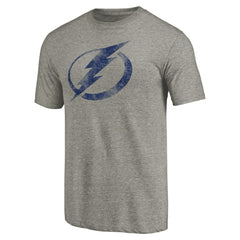 Tampa Bay Lightning Distressed Team Logo Tri-Blend T-Shirt -  NHL T-shirts