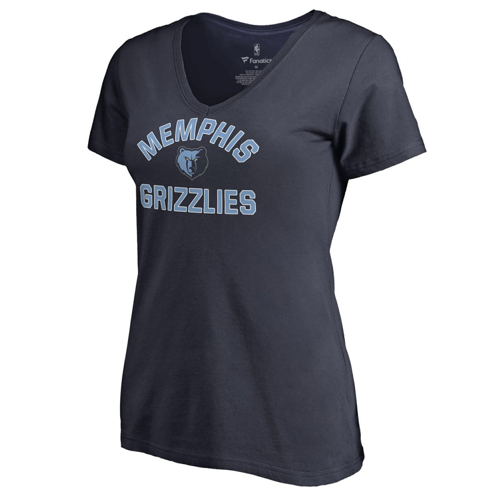 Navy Memphis Grizzlies Women's Overtime V-Neck T-Shirt | NBA