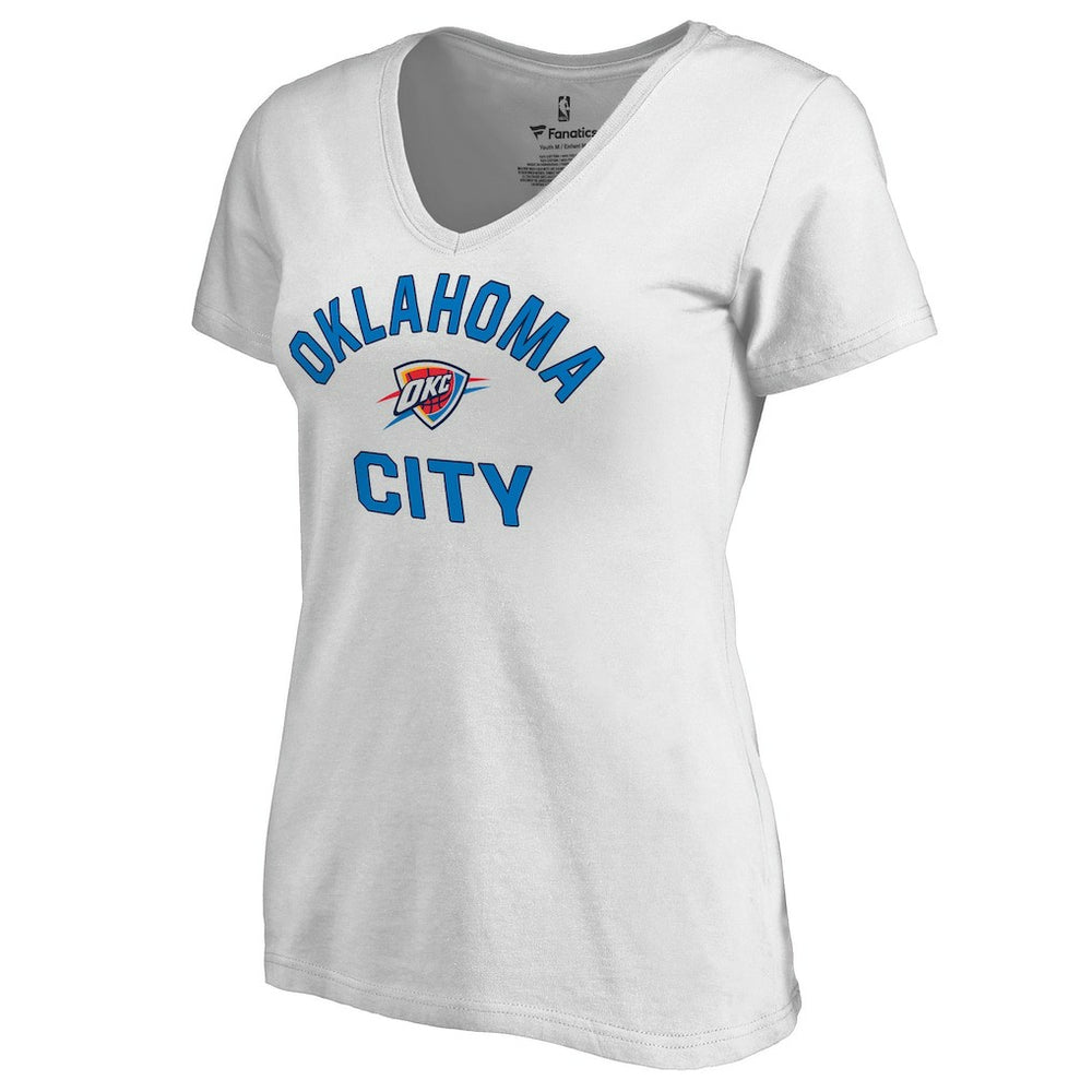 White Oklahoma City Thunder Women's Overtime V-Neck T-Shirt | NBA
