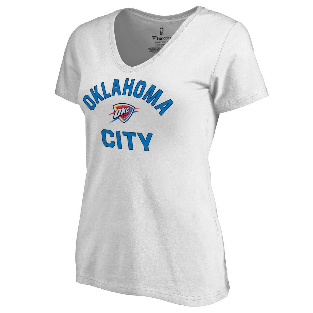 White Oklahoma City Thunder Women's Overtime V-Neck T-Shirt | NBA