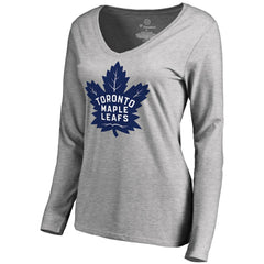 Toronto Maple Leafs Women's New Primary Logo V-Neck Long Sleeve T-Shirt -  NHL T-shirts