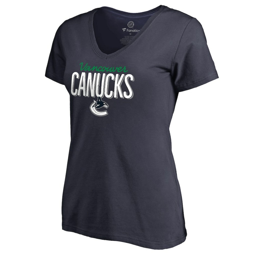 Vancouver Canucks Women's Nostalgia V-Neck T-Shirt -  NHL T-shirts