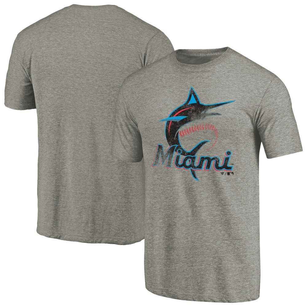 Miami Marlins Distressed Team Tri-Blend T-Shirt - MLB T-shirts