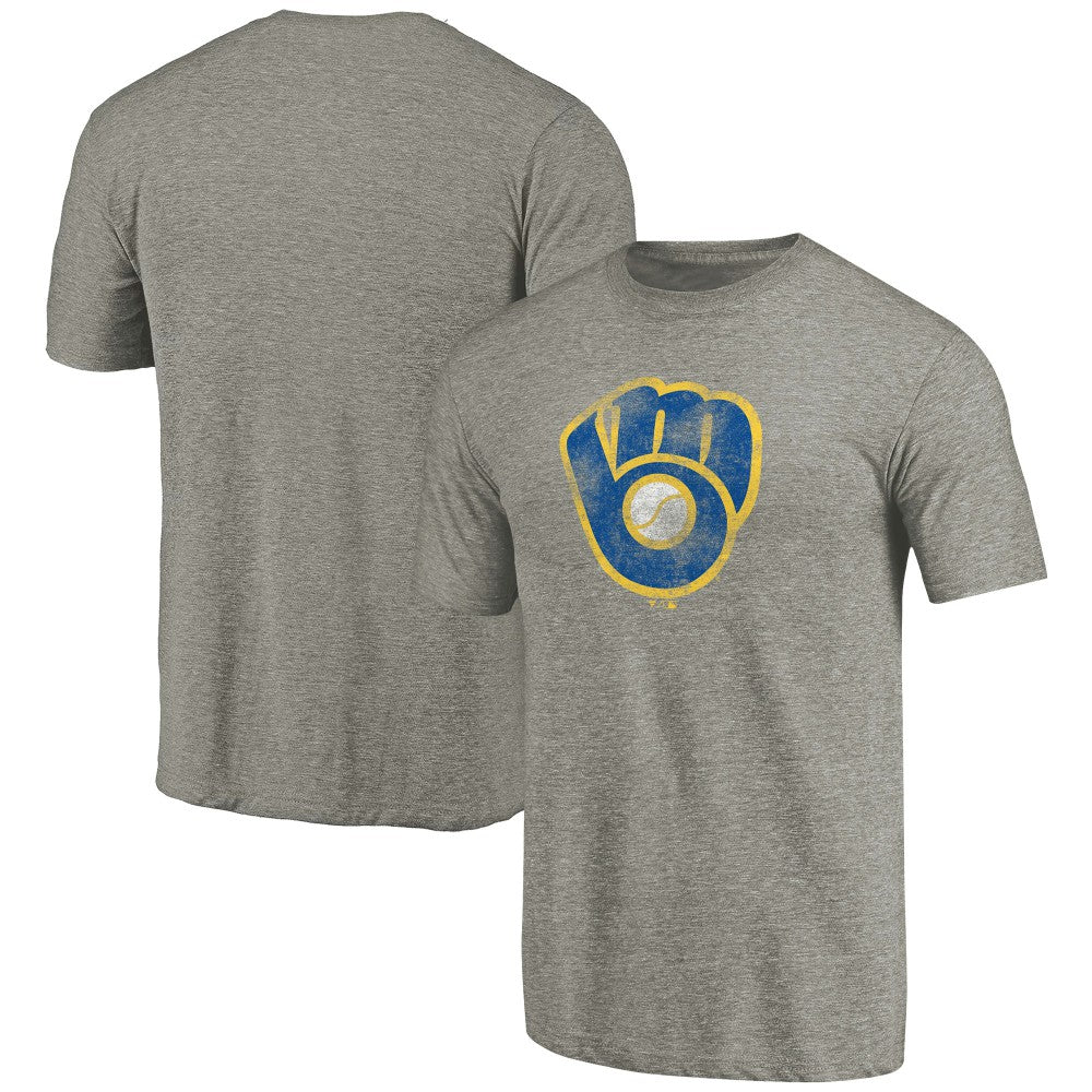 Milwaukee Brewers Distressed Team Tri-Blend T-Shirt - MLB T-shirts