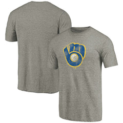 Milwaukee Brewers Distressed Team Tri-Blend T-Shirt - MLB T-shirts