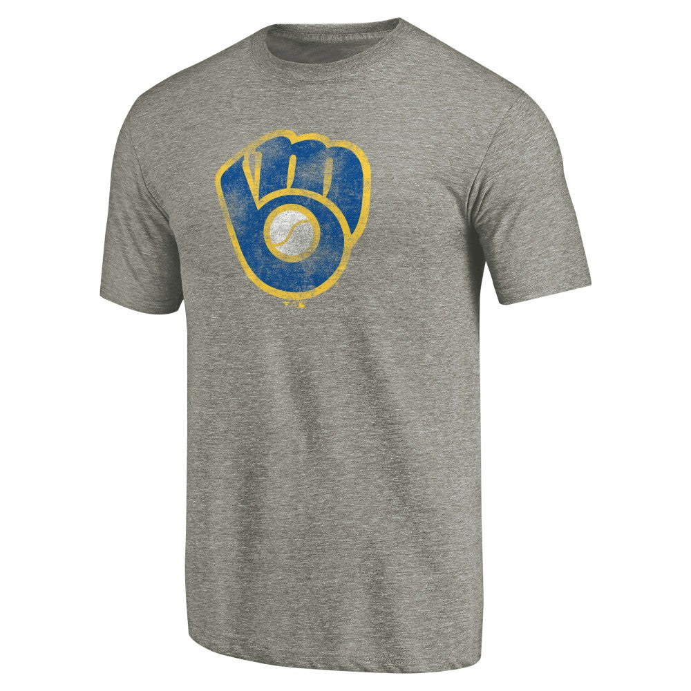 Milwaukee Brewers Distressed Team Tri-Blend T-Shirt - MLB T-shirts
