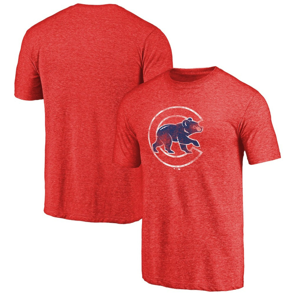 Chicago Cubs Distressed Team 2 Tri-Blend T-Shirt - MLB T-shirts