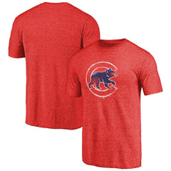Chicago Cubs Distressed Team 2 Tri-Blend T-Shirt - MLB T-shirts