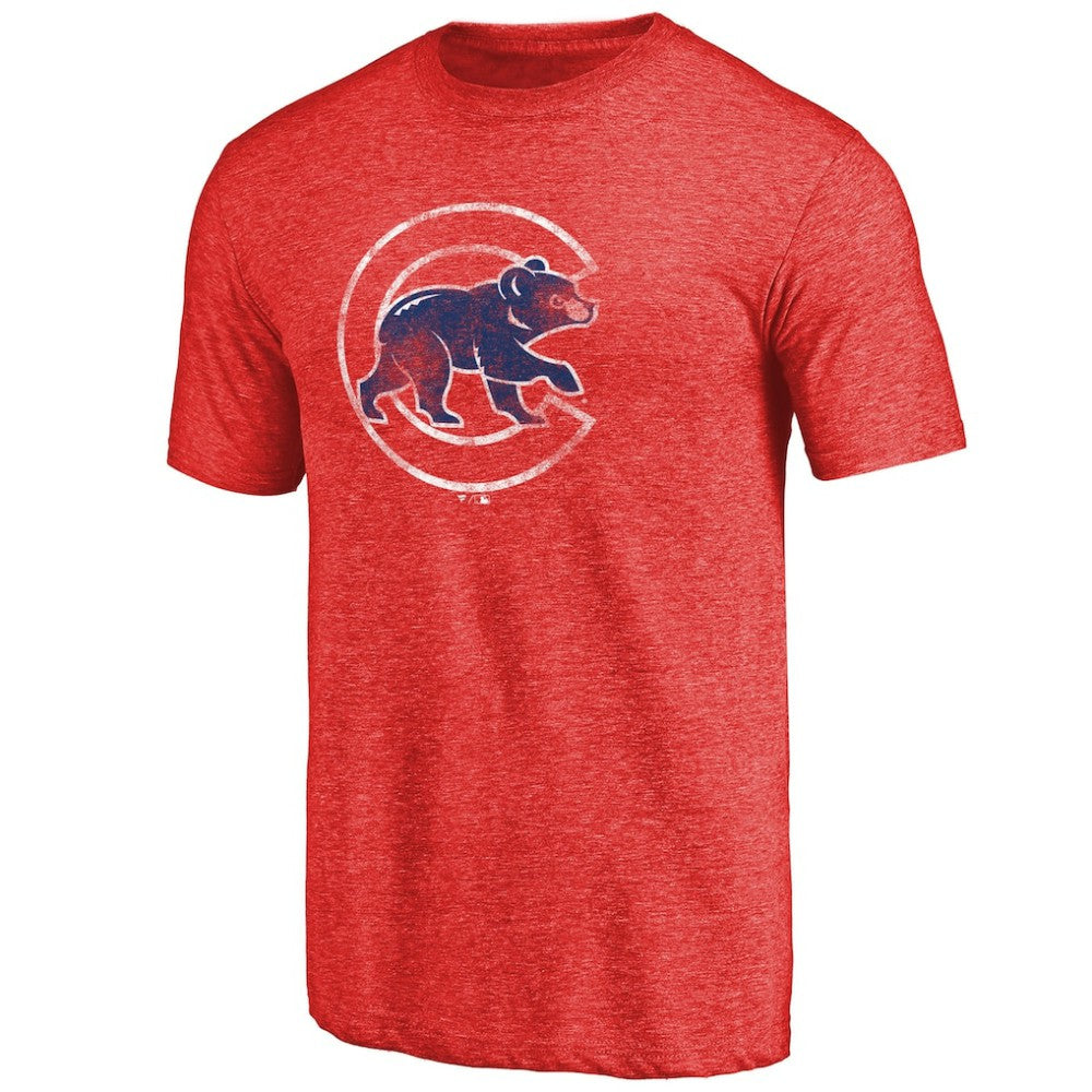 Chicago Cubs Distressed Team 2 Tri-Blend T-Shirt - MLB T-shirts
