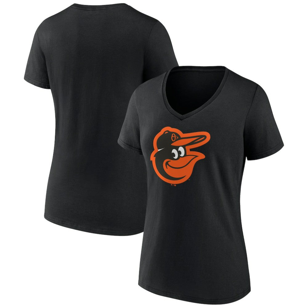 Baltimore Orioles Women's Team Color Primary Logo V-Neck T-Shirt - MLB T-shirts