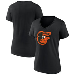 Baltimore Orioles Women's Team Color Primary Logo V-Neck T-Shirt - MLB T-shirts