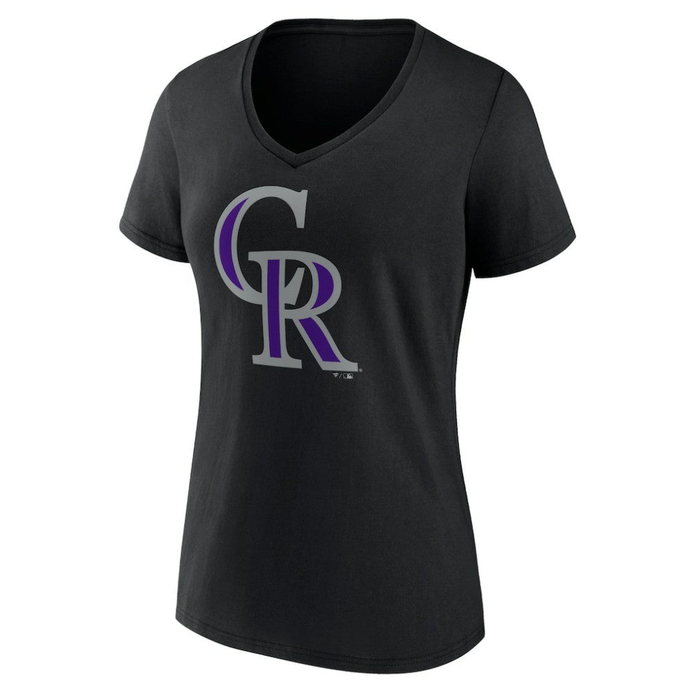 Colorado Rockies Women's Team Color Primary Logo V-Neck T-Shirt - MLB T-shirts