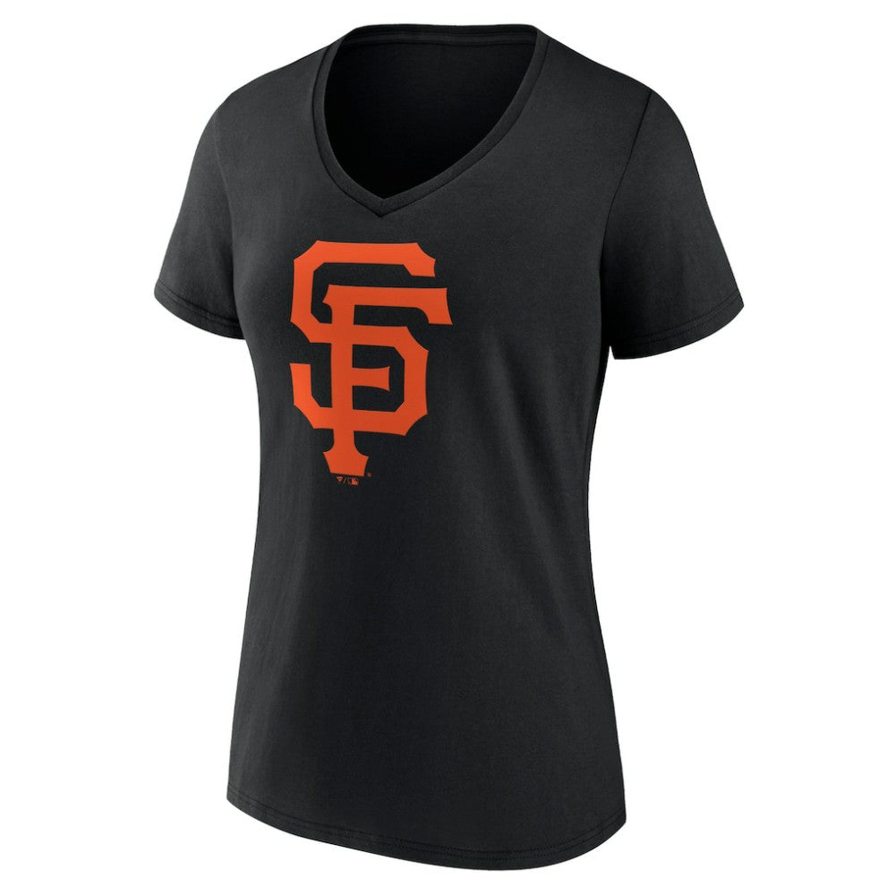 San Francisco Giants Women's Team Color Primary Logo V-Neck T-Shirt - MLB T-shirts