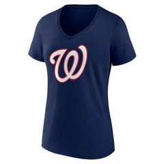 Washington Nationals Women's Secondary Color Primary Logo T-Shirt - MLB T-shirts