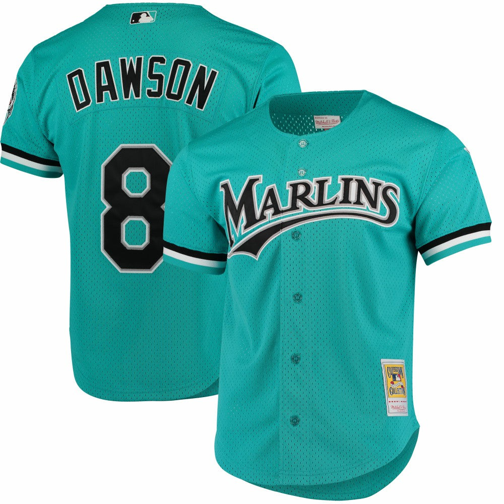 Andre Dawson Florida Marlins Mitchell & Ness Cooperstown Collection Mesh Batting Practice Button-Up Jersey - MLB Jerseys