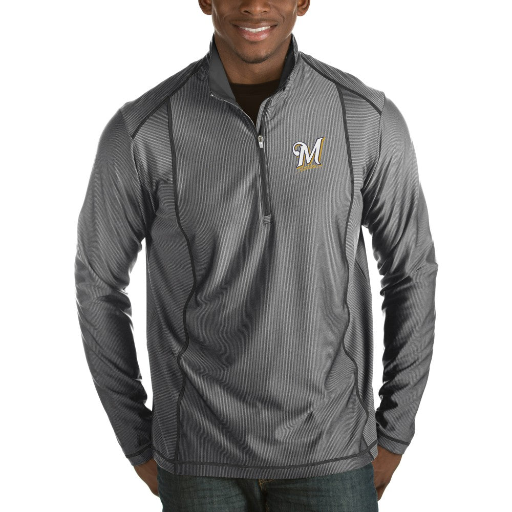 Milwaukee Brewers Antigua Tempo Half-Zip Pullover Jacket - MLB Jackets