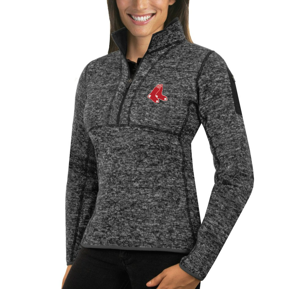 Boston Red Sox Antigua Women's Fortune Half-Zip Pullover Sweater - MLB Pullover