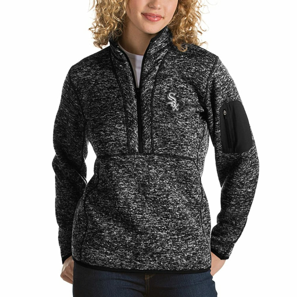 Chicago White Sox Antigua Women's Fortune Half-Zip Pullover Sweater - MLB Pullover