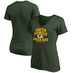 Green Bay Packers Women's Faith Family T-Shirt | NFL New