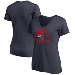 New England Patriots Women's Faith Family V-Neck T-Shirt | NFL Sale