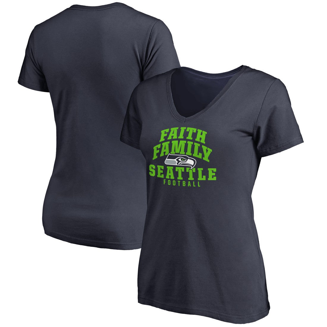 Seattle Seahawks Women's Faith Family V-Neck T-Shirt | NFL Near me