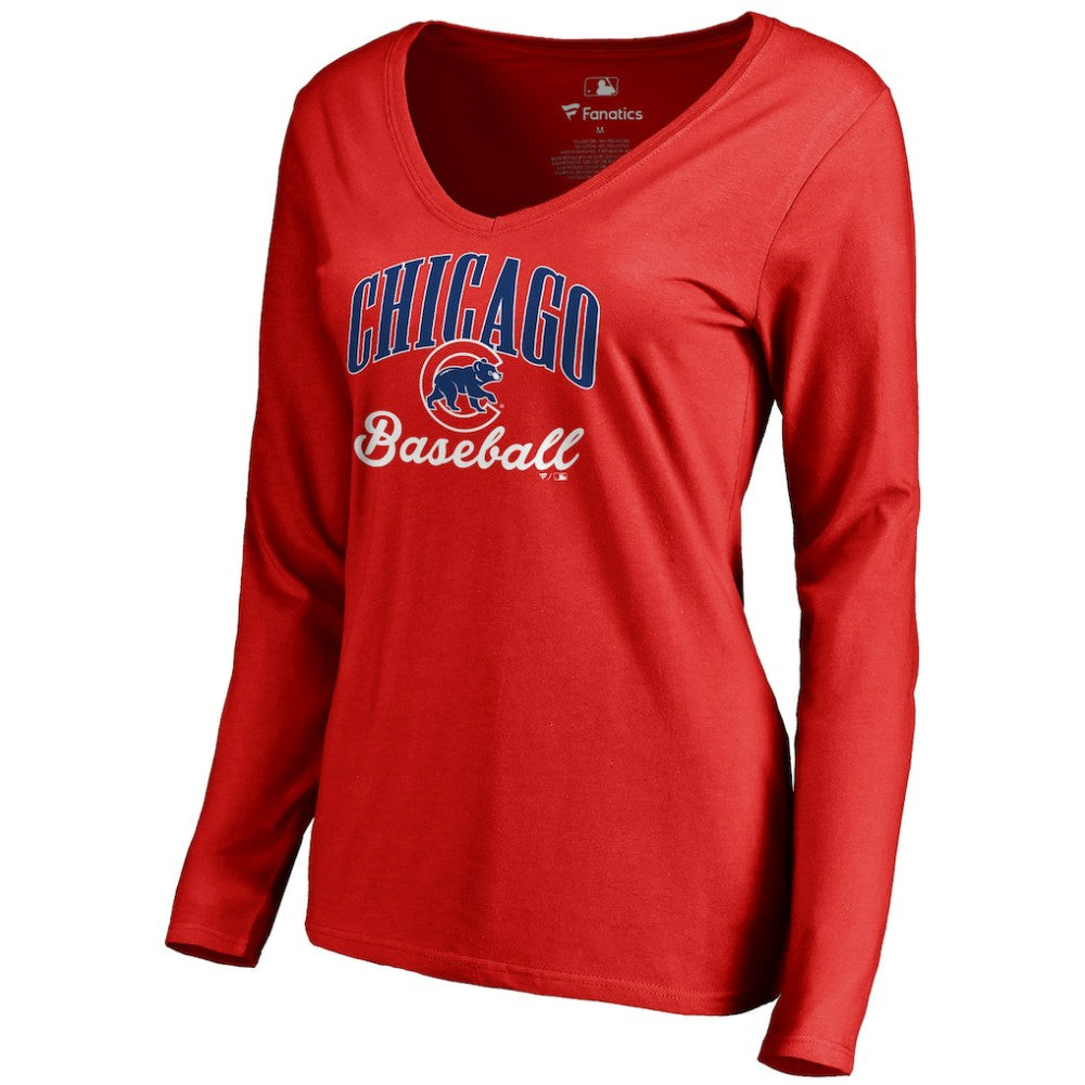 Chicago Cubs Women's Victory Script Long Sleeve T-Shirt - MLB T-shirts