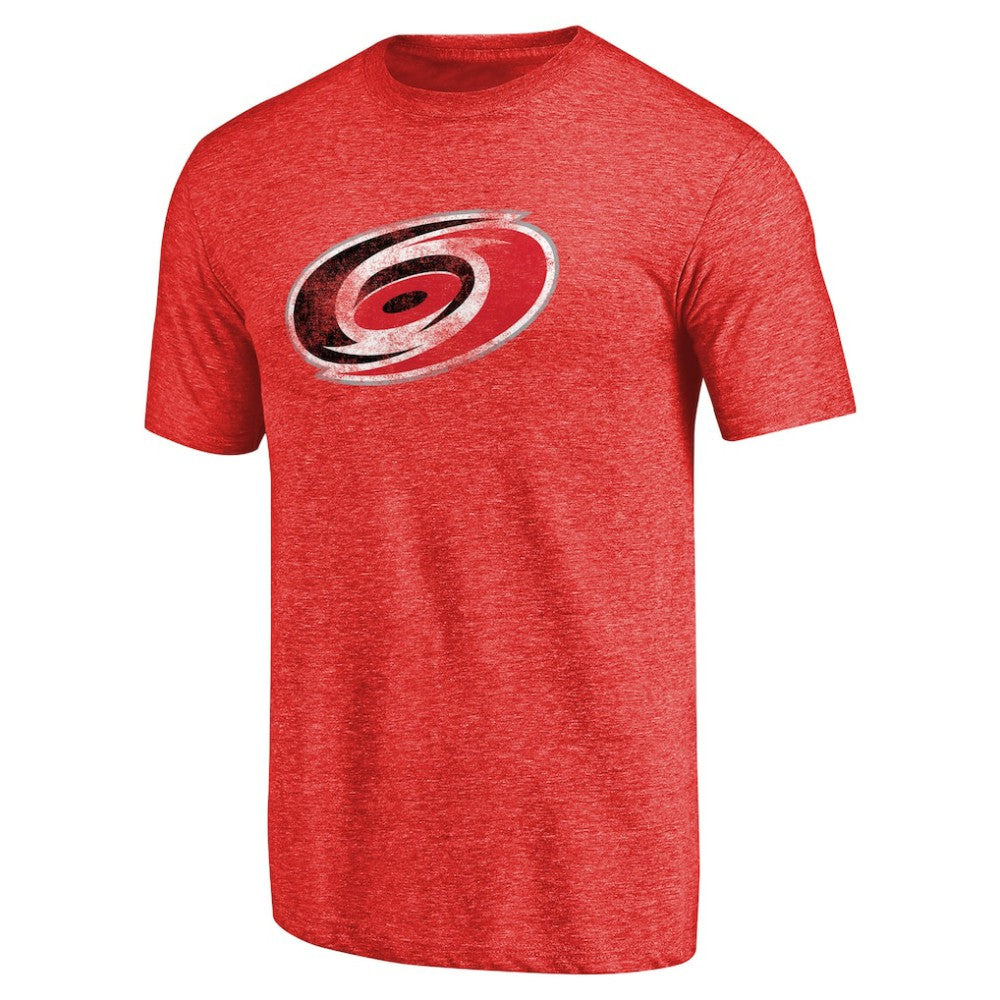 Carolina Hurricanes Distressed Team Primary Logo Tri-Blend T-Shirt -  NHL T-shirts