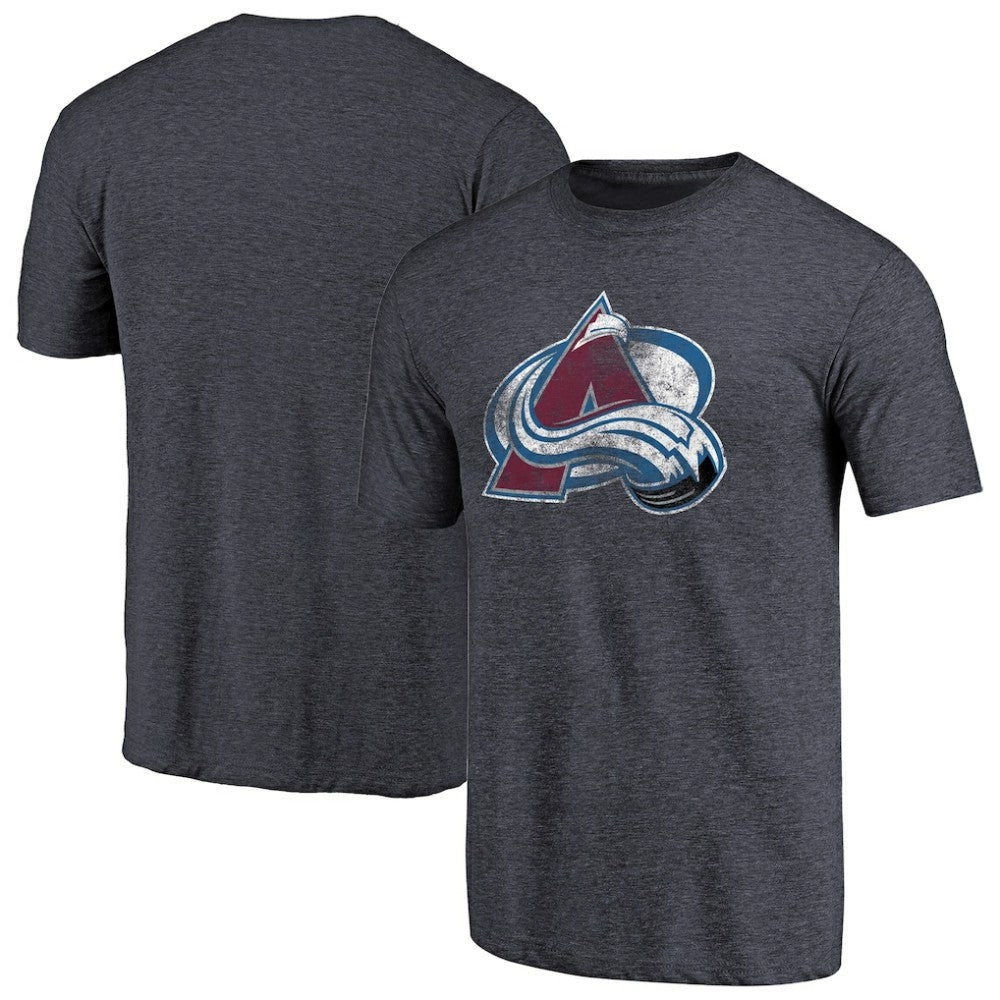 Colorado Avalanche Distressed Team Primary Logo Tri-Blend T-Shirt -  NHL T-shirts