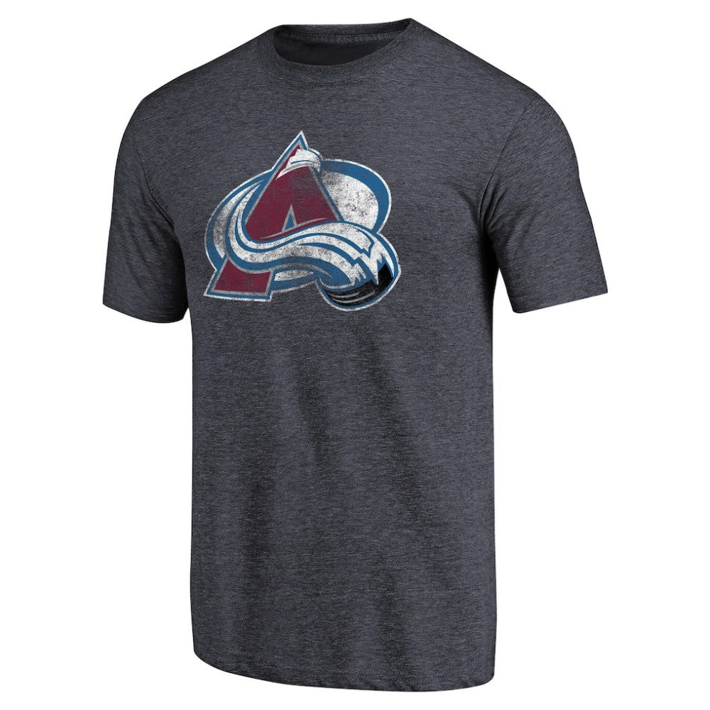 Colorado Avalanche Distressed Team Primary Logo Tri-Blend T-Shirt -  NHL T-shirts