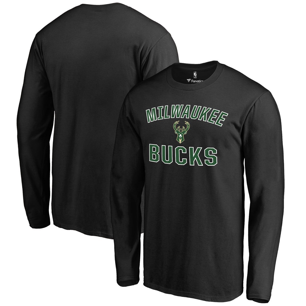 Black Milwaukee Bucks Victory Arch Long Sleeve T-Shirt | NBA