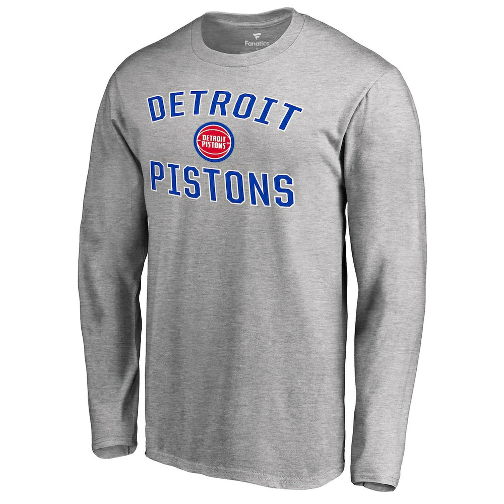 Ash Detroit Pistons Victory Arch Long Sleeve T-Shirt sale | NBA
