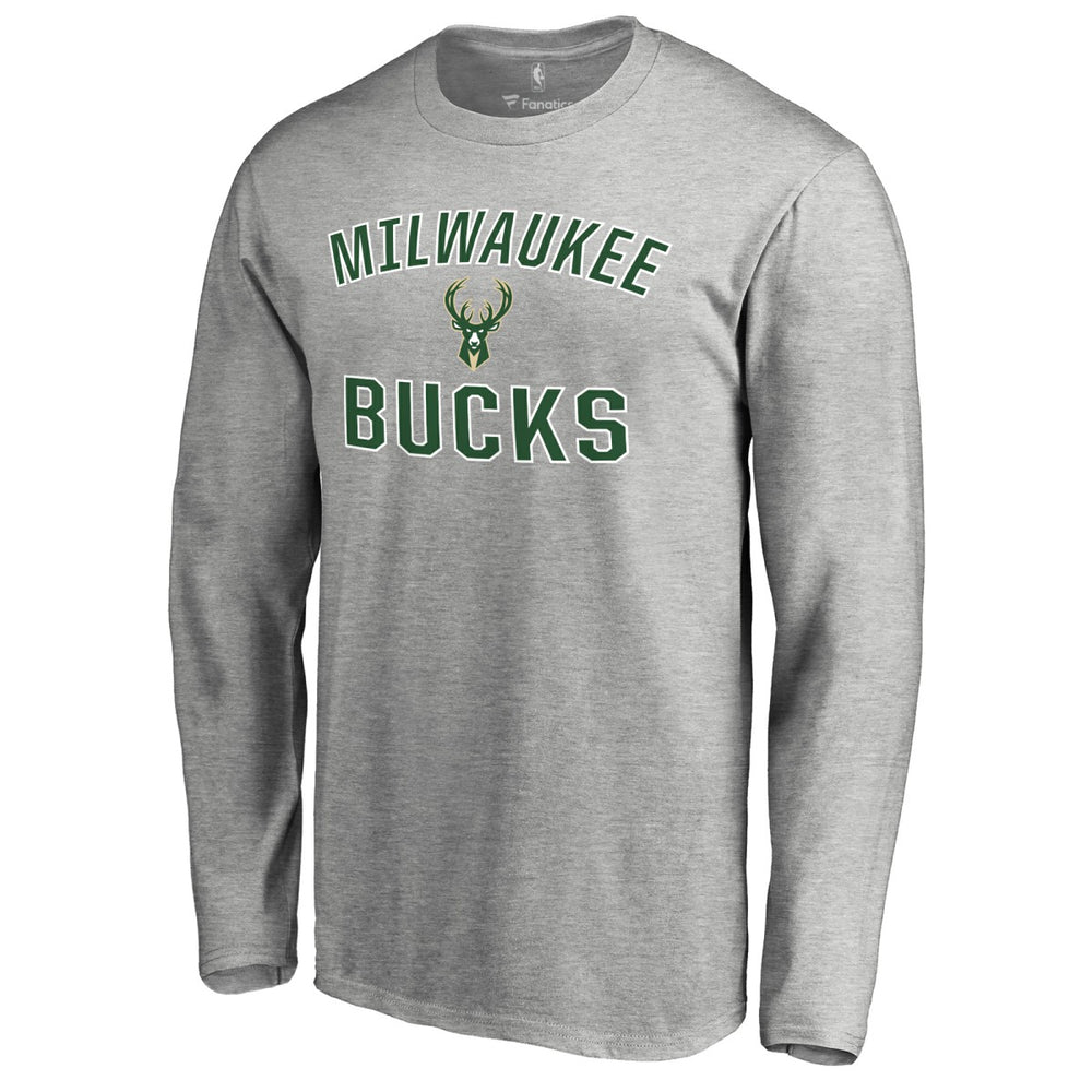 Ash Milwaukee Bucks Victory Arch Long Sleeve T-Shirt | NBA